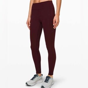 Lululemon sz 6 Speed Up Tight 28" Garnet Stylish Burgundy great condition